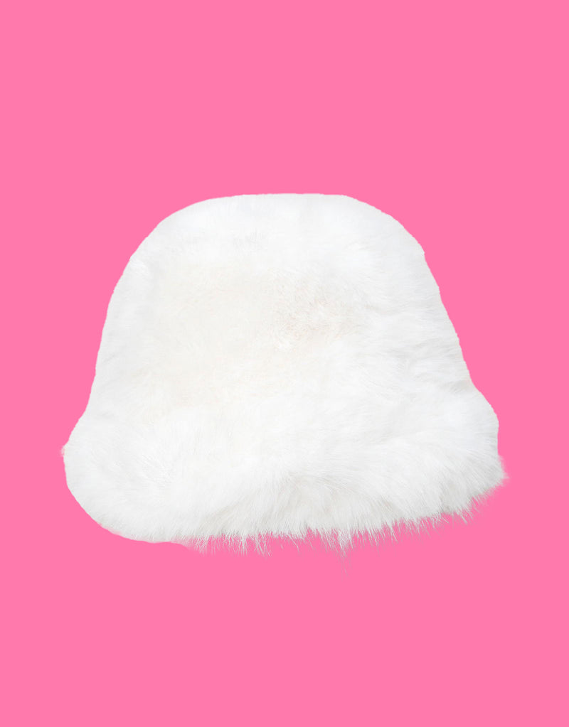 Faux furry bucket hat