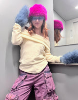 Fold over off shoulder top