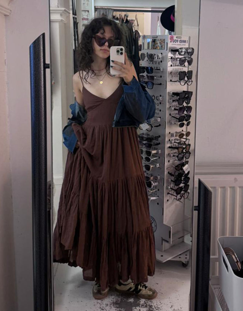 Free people flowy back tie maxi dress