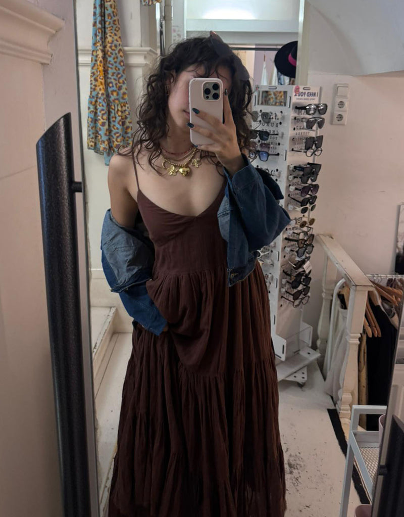 Free people flowy back tie maxi dress