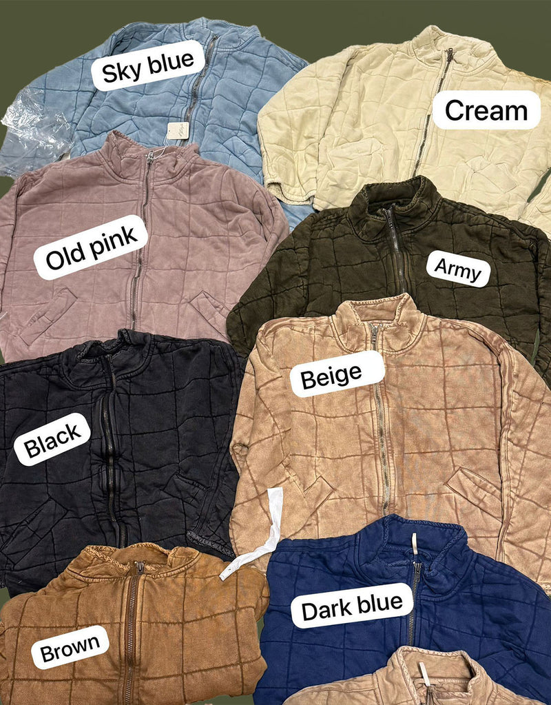 Free people quilted jack with zipper