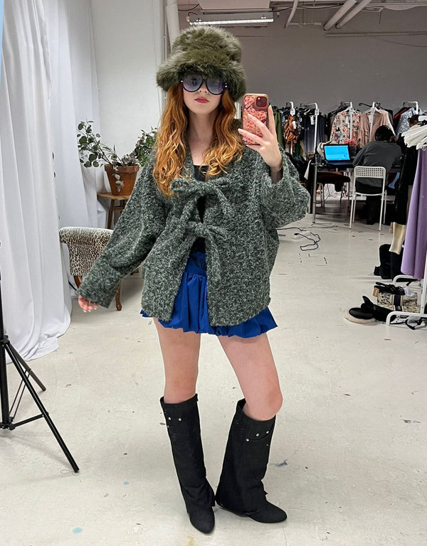 Front tie bow jacket