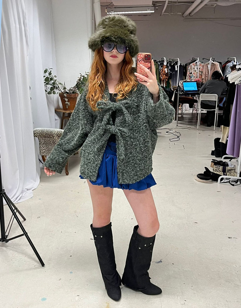 Front tie bow jacket