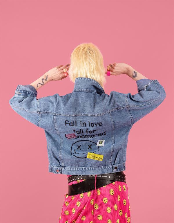 Funky patches denim jacket