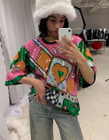 Geometric sequin T-shirt