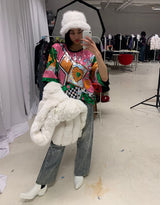 Geometric sequin T-shirt