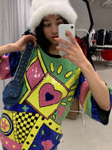 Geometric sequin T-shirt