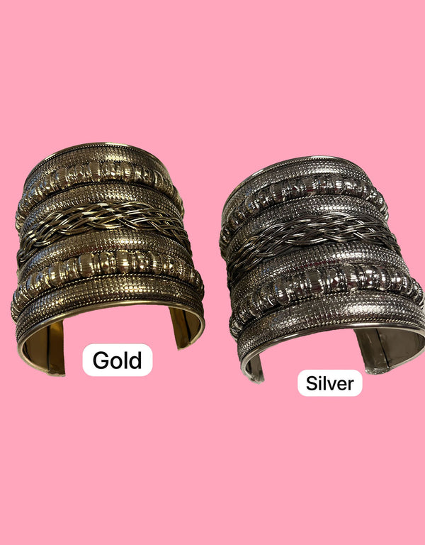 Handcrafted big statement cuff bracelet