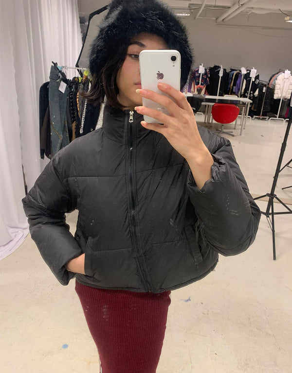 High neck puffer coat