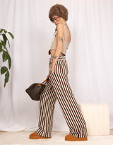 Striped straight trousers