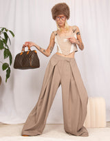 Oversized fluid wide leg trousers