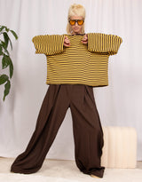 Striped boxy long sleeves sweater