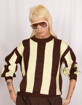 Wool blend big stripe sweater