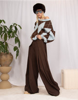 Y2K argyle wool blend knit sweater