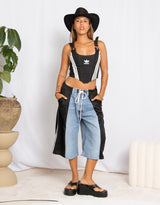 Vintage customized upcycled adidas denim jorts