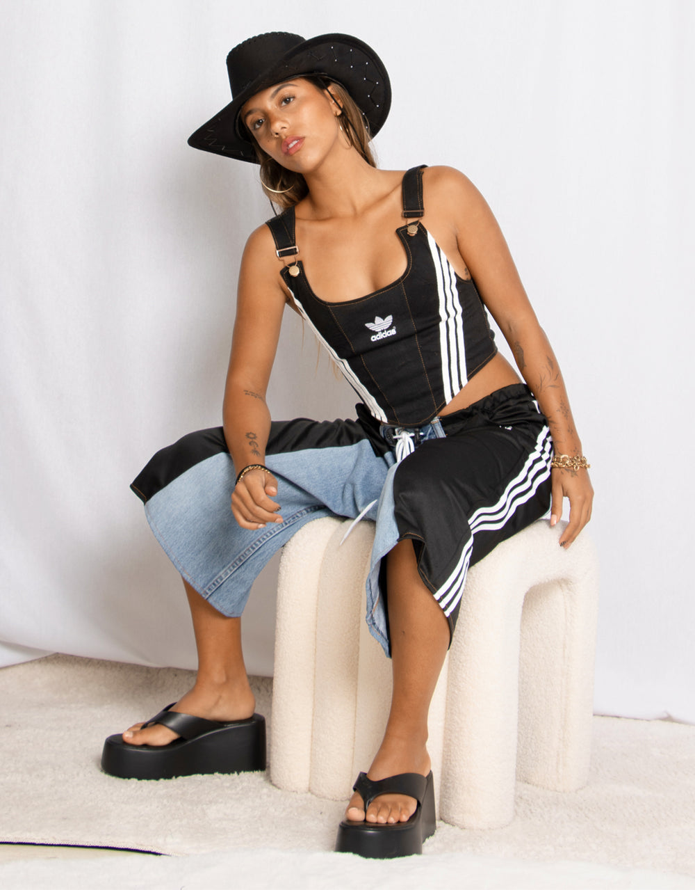 Vintage customized Adidas corset striped crop top – JUTKA & RISKA