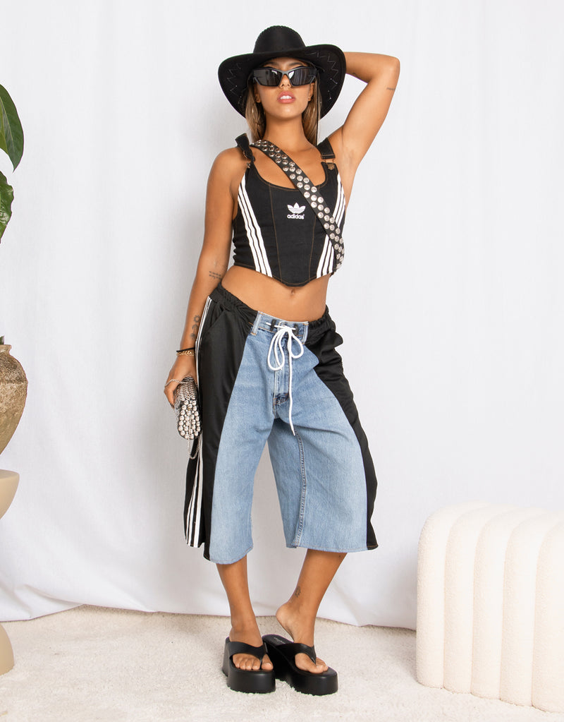 Vintage customized Adidas corset striped crop top – JUTKA & RISKA