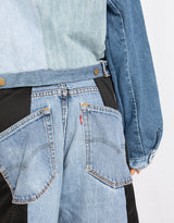 Vintage customized upcycled adidas denim jorts