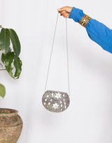 Handcrafted embellished mirror festival bag