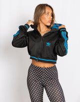 Vintage customized upcycled Adidas hooded track jacket