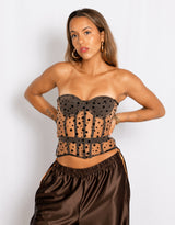 Polkadot mesh corset top