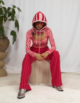 Striped straight trousers