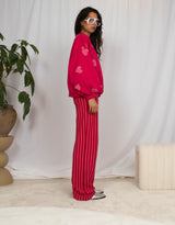 Oversized sweater with hearts