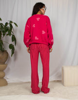 Oversized sweater with hearts