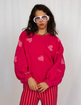 Oversized sweater with hearts