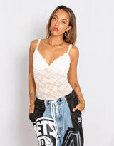 Lace V-neck adjustable strap body