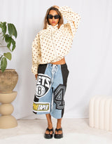 Polkadot puffy track jacket