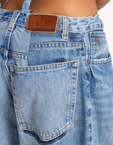 Vintage customized upcycled Calvin Klein Jeans two toned wide jeans