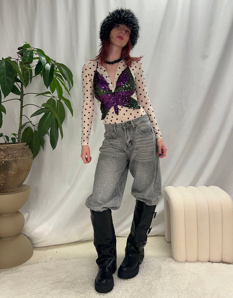 Butterfly sequin top