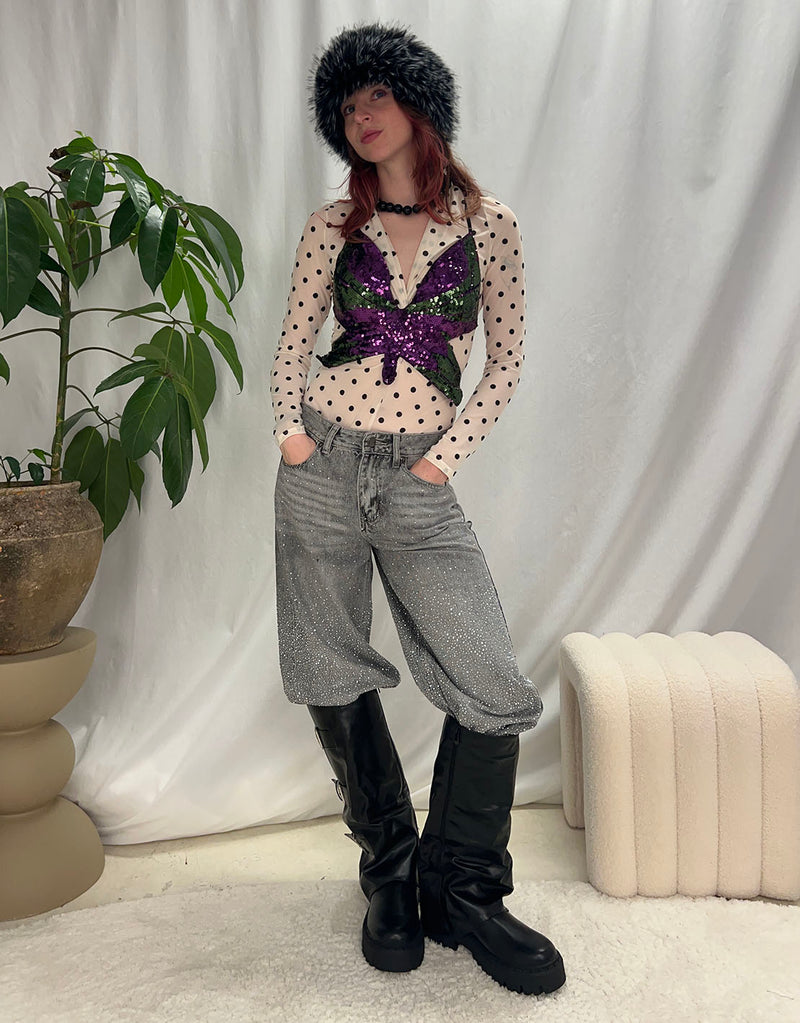 Butterfly sequin top