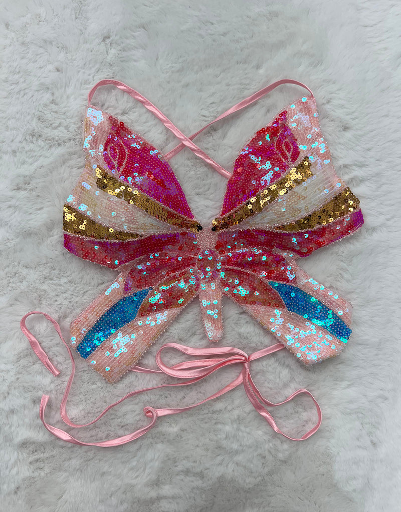 Butterfly sequin top