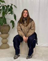 Two toned cropped bomber jacket