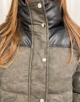 Two toned cropped bomber jacket