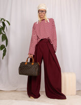 Striped boxy long sleeves sweater