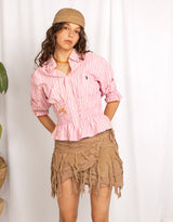 Vintage customized Ralph Lauren short sleeve smocked blouse