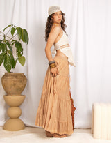 Handcrafted wide boho maxi skirt
