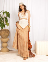 Handcrafted wide boho maxi skirt
