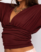 Ruched batwing top