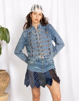 Military buttons denim jacket