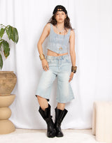 Sparkly denim jorts