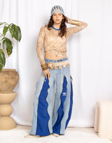 Vintage customized upcycled Levi's Adidas stripe denim jeans