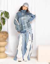 Vintage customized Adidas frog closure oversized pockets jacket