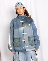 Vintage customized Adidas frog closure oversized pockets jacket