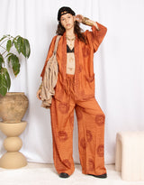 Handmade om print short kimono