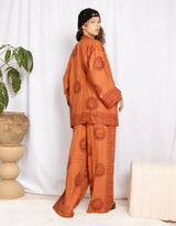 Handmade om print short kimono