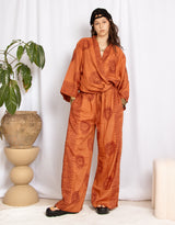 Handmade om print short kimono